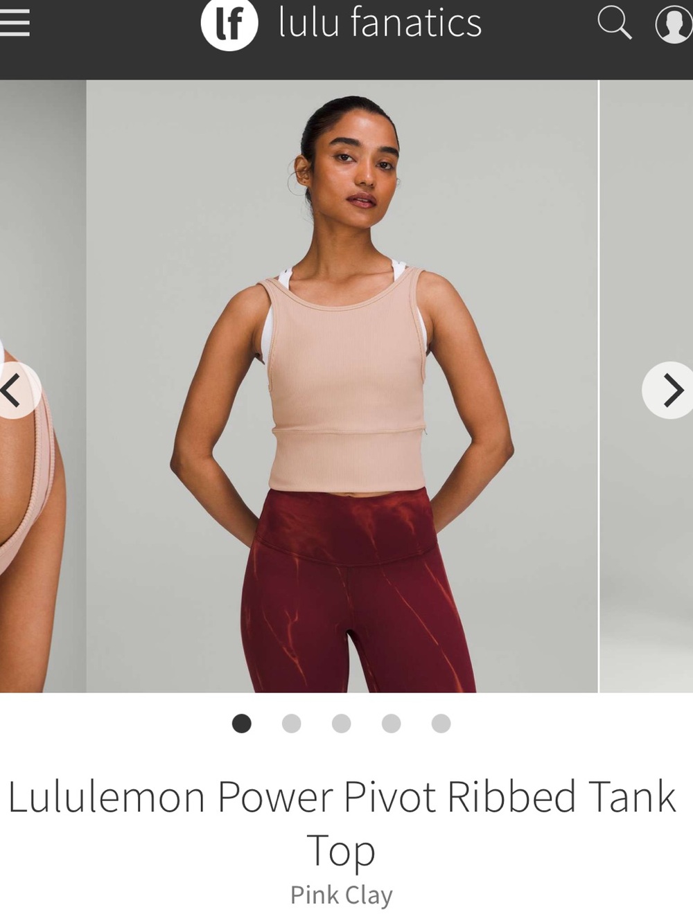 Lululemon Power Pivot Ribbed Tank Top